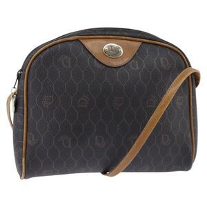 Christian Dior Vintage Honeycomb Canvas Black Canvas Bag